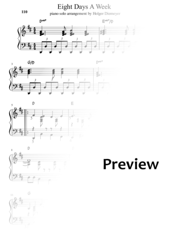 Eight Days A Week - piano solo
